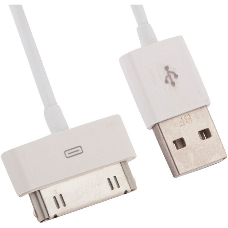 Кабель USB 2.0 - Apple 30 pin, М/М, 1 м, LP, бел, CD126578 оптом