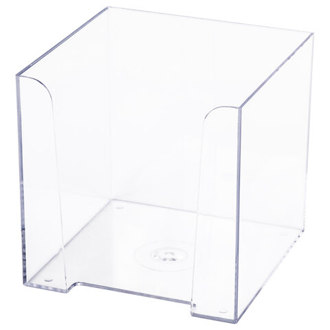 Подставка для бумажного блока BRAUBERG CLASSIC пластиковая, 90х90х90 мм, прозрачная, 238092, ПЛ41 оптом