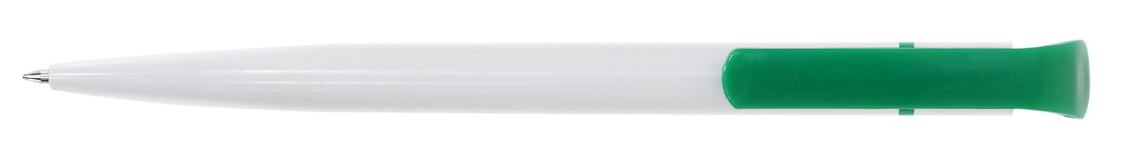 Ручка для логотипа шариковая автоматическая INFORMAT НИКА 0,7 мм, синяя, бело-зеленый корпус оптом