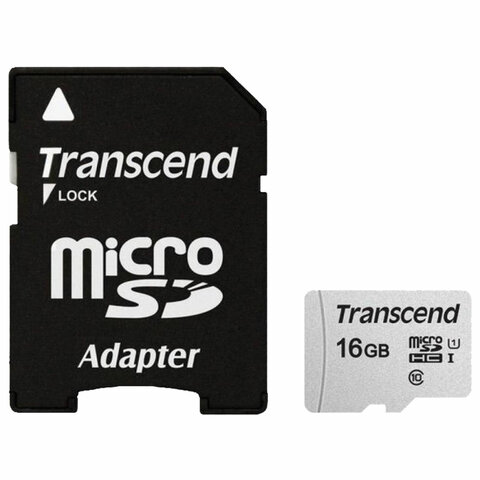   microSDHC 16 GB TRANSCEND UHS-I U1, 95 / (class 10), , TS16GUSD300S-A 