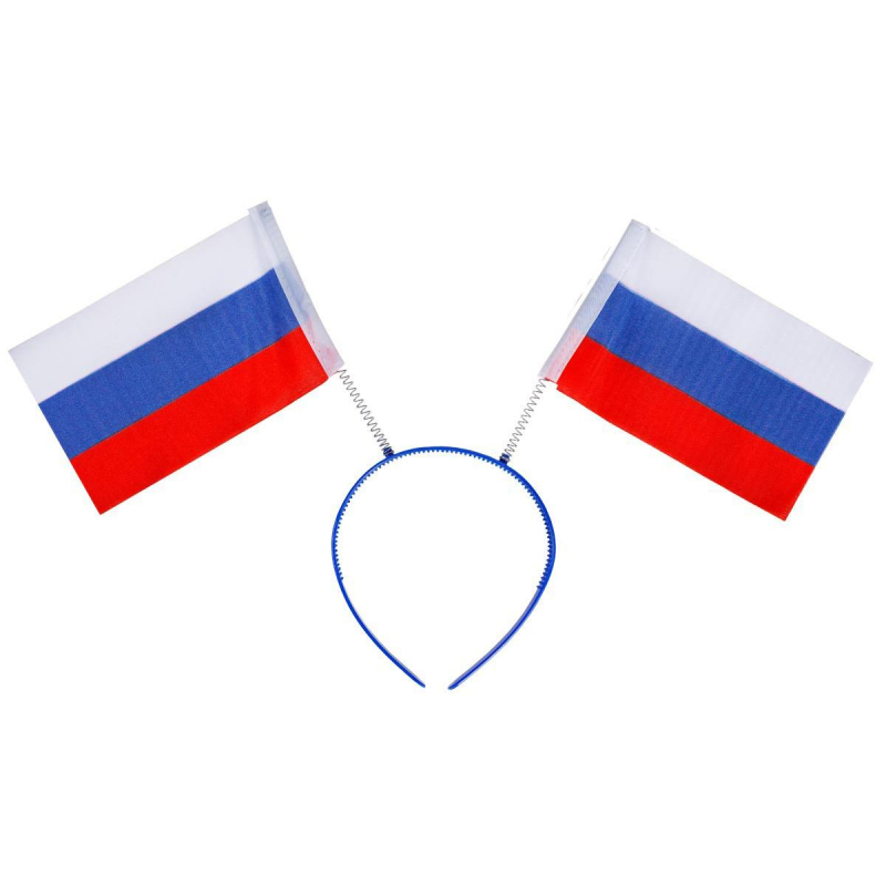 Флаг ободок с двумя флажками Россия Триколор арт 1501-3725 оптом