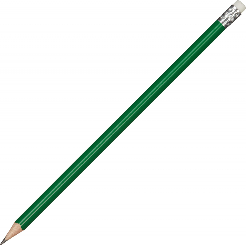 Карандаш чернографитный Attache, 190мм трехг, ласт, HB, зелен.корп.под лого оптом