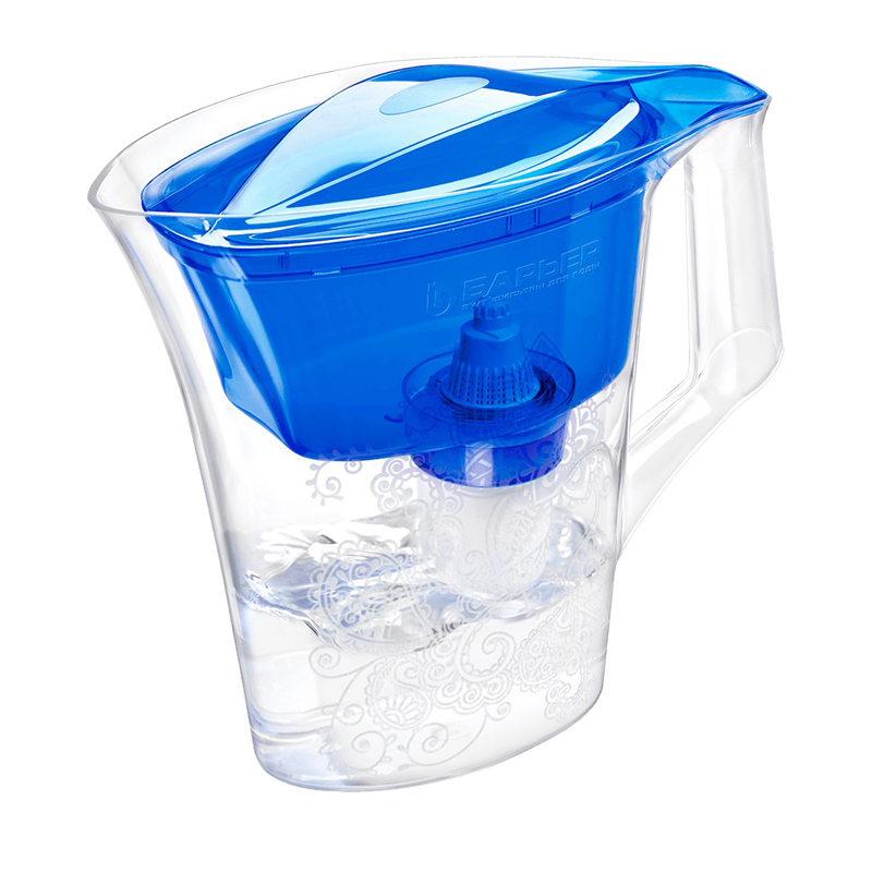 Кувшин-фильтр для воды Барьер "Танго" синий с узор оптом