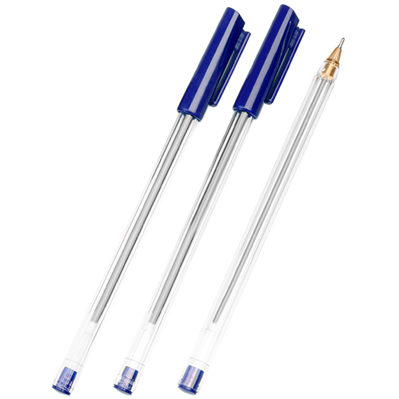 Ручка шариковая СТАММ "РШ 800" синяя, 0,7мм, прозр оптом