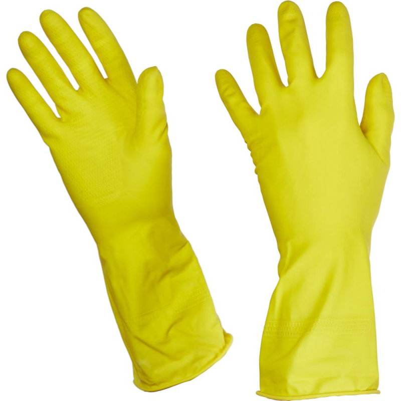 Перчатки резиновые Luscan латекс хлопковое напыление желтые р-р XL оптом