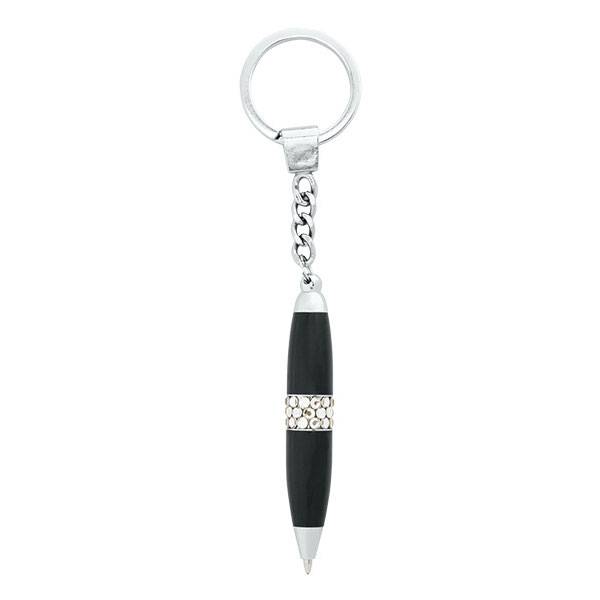 Брелок-ручка GLAM со стразами черный в пластиковом футляре оптом