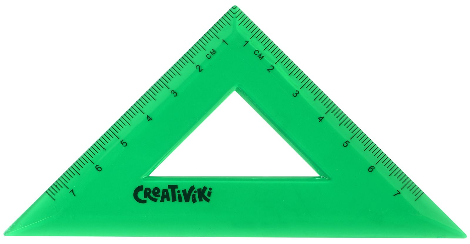 Треугольник 45 гр 7 см пластиковый тонированный зеленый оптом