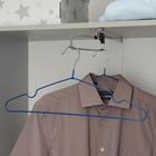 Вешалка-плечики для одежды Доляна, размер 40-44, антискользящее покрытие, цвет синий оптом