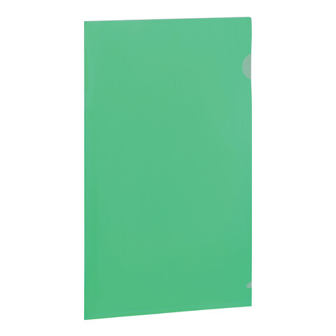 Папка-уголок BRAUBERG, зеленая, 0,10 мм, 223965 оптом
