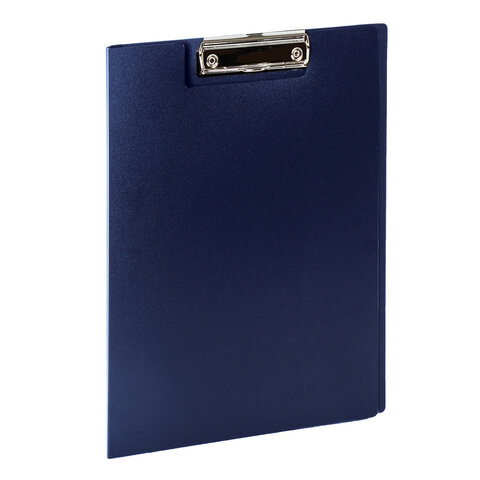 Папка-планшет STAFF, А4 (310х230 мм), с прижимом и крышкой, пластик, синяя, 0,5 мм, 229220 оптом