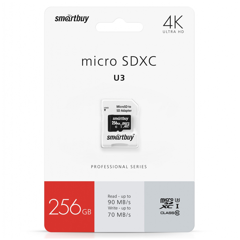   SmartBuy MicroSDXC 256GB PRO U3, Clas 