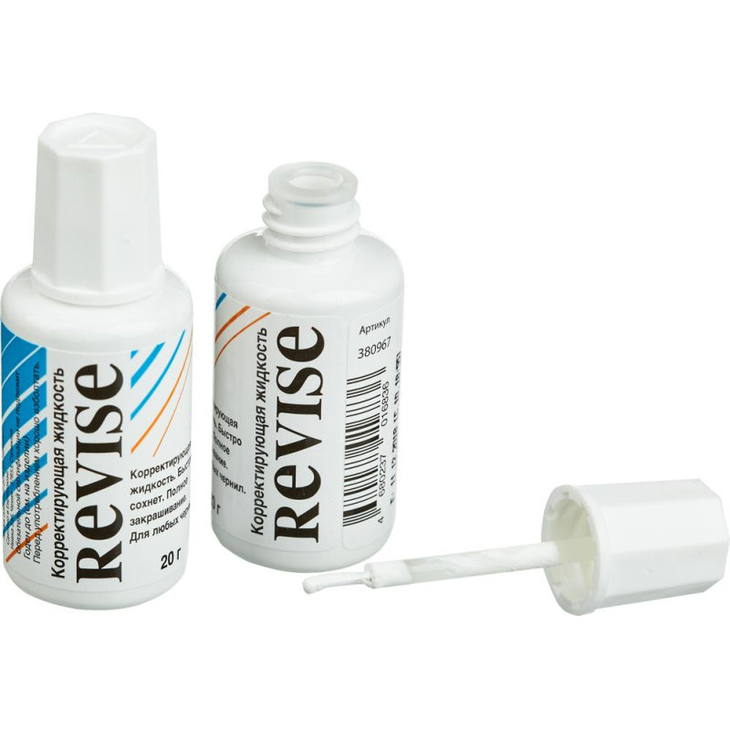 Корректирующая жидкость ReVise 20г на быстросохннущей основе, кисточка оптом