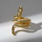 Кольцо "Змея" цвет чернёное золото, безразмерное оптом