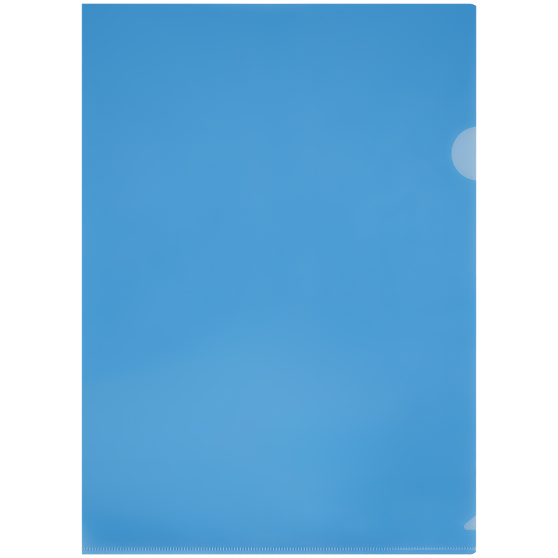 Папка-уголок СТАММ, А4, 150мкм, прозрачная, синяя оптом
