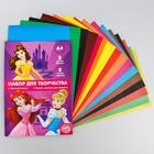 Набор «Принцессы» А4: 8 листов цветного одностороннего мелованного картона, 8 листов цветной двусторонней бумаги оптом