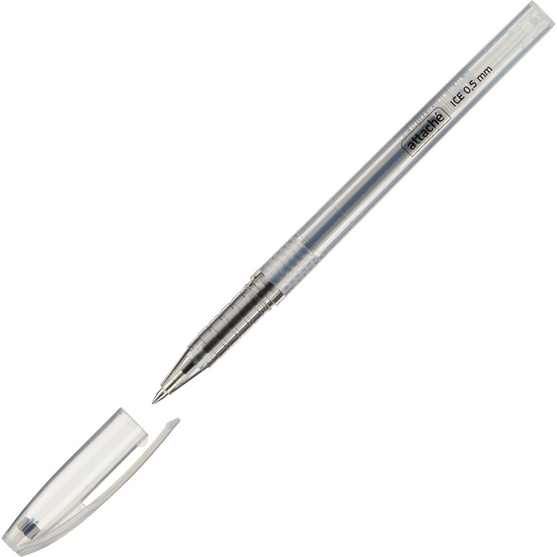 Ручка гелевая неавтоматическая Attache Ice черный стерж, 0,5мм оптом