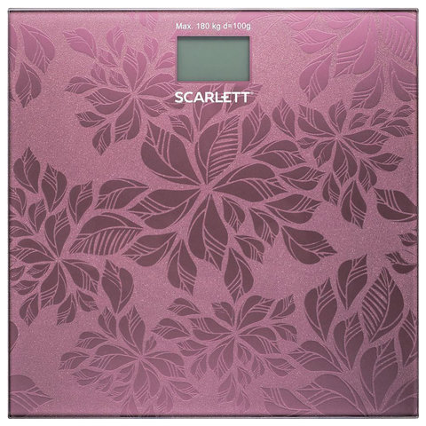 Весы напольные SCARLETT SC-217, электронные, вес до 180 кг, квадратные, стекло, розовые оптом